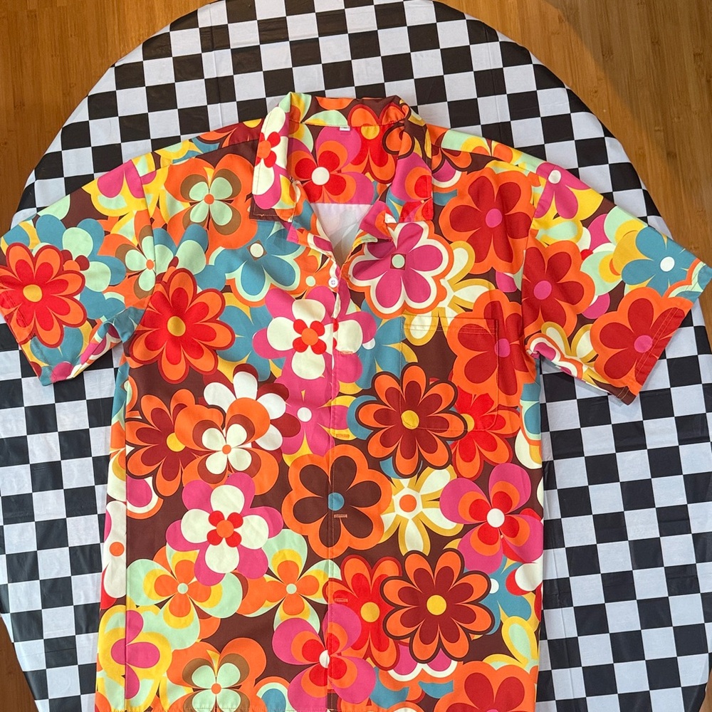 Colorful Floral Men's Dress Shirt